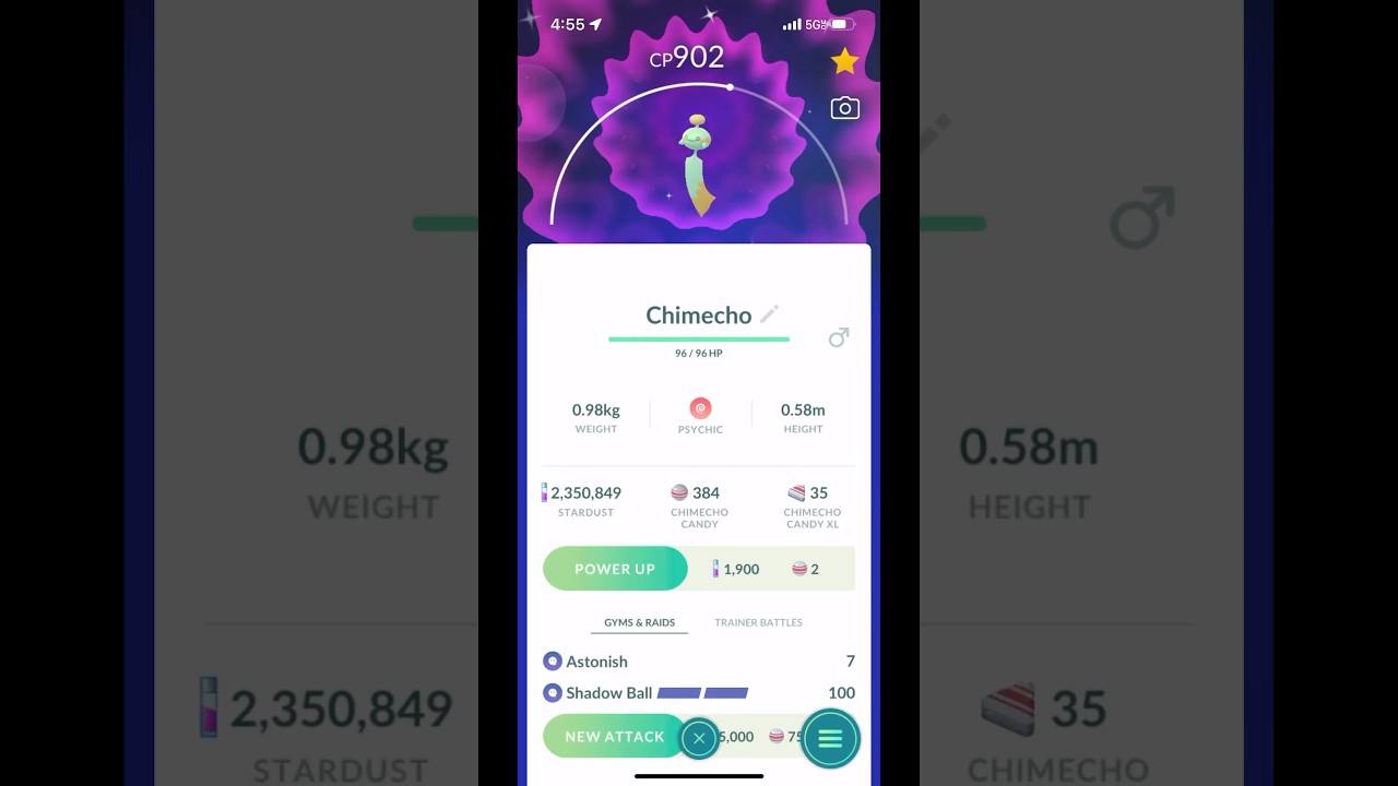 Shiny Chimecho #pokemon #pokemongo #shinypokemon #shorts #chime #playpokemon #shiny #chimes #psychic