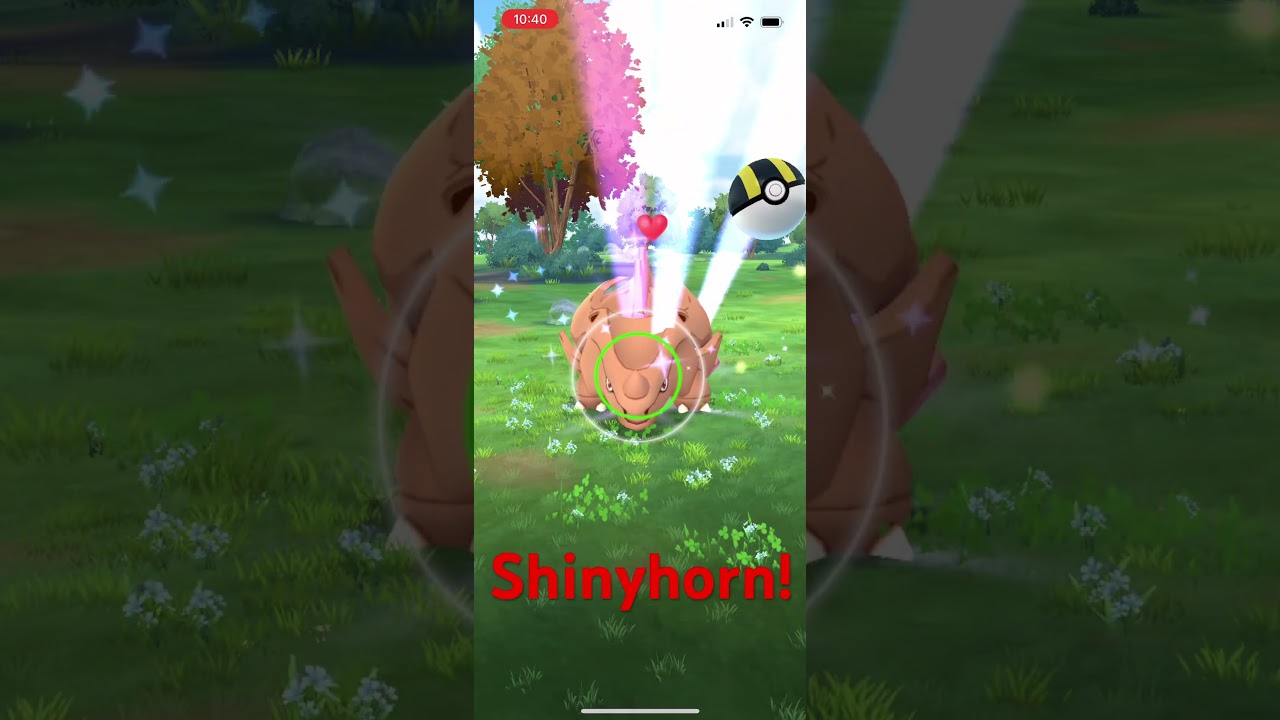 Shiny Rhyhorn encounter in #pokemongo