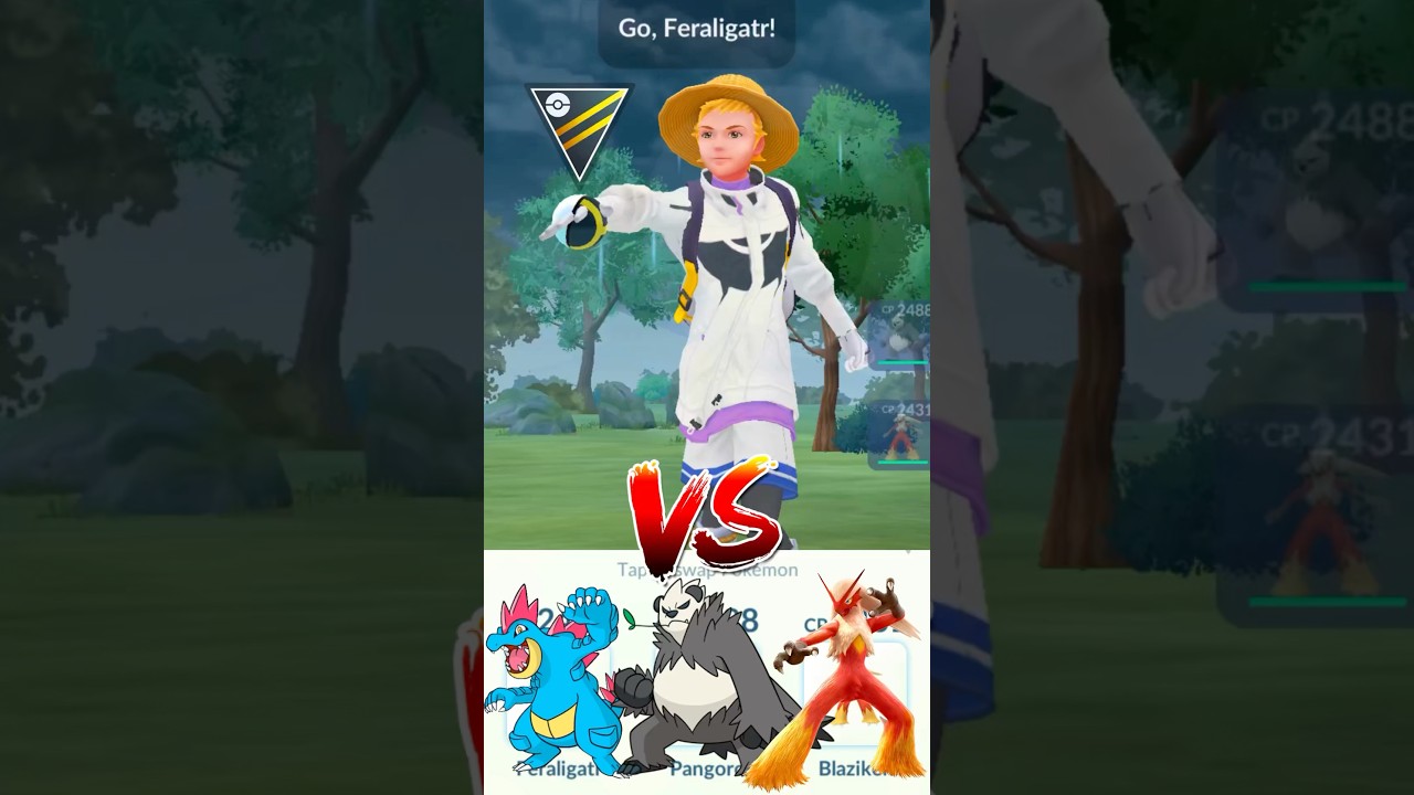 Feraligatr 💦 Pangoro 🐼 Blaziken 🔥 in Ultra League GBL PvP 🌈 #pokemongo #pokemon #gbl