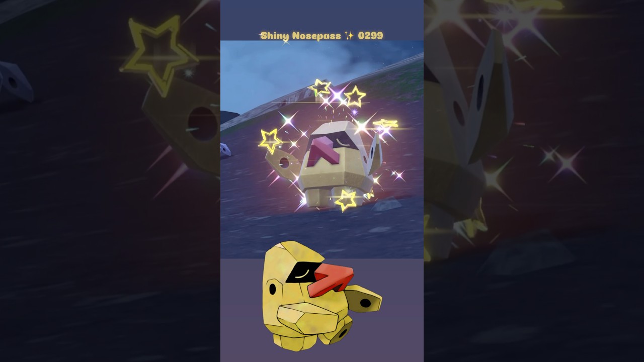 Shiny Nosepass ✨ 0299 caught in Pokemon Scarlet Teal Mask DLC with Mass Outbreak on Switch 2