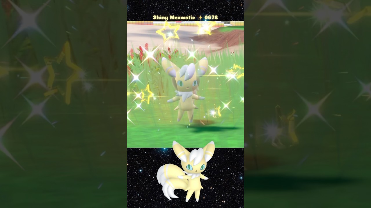 Shiny Meowstic ✨ 0678 caught in Pokemon Scarlet Indigo Disk DLC with Mass Outbreak on Switch 2