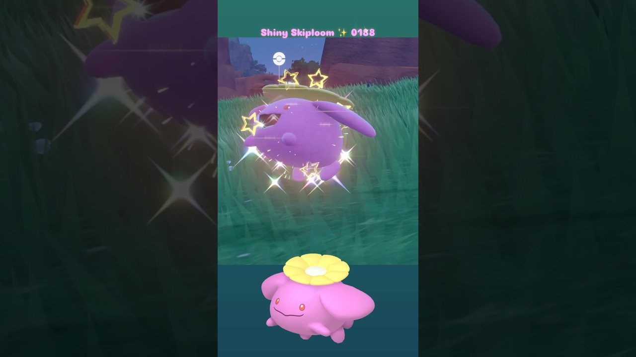 Shiny Skiploom ✨ 0188 caught in Pokemon Scarlet with Mass Outbreak on Switch 2