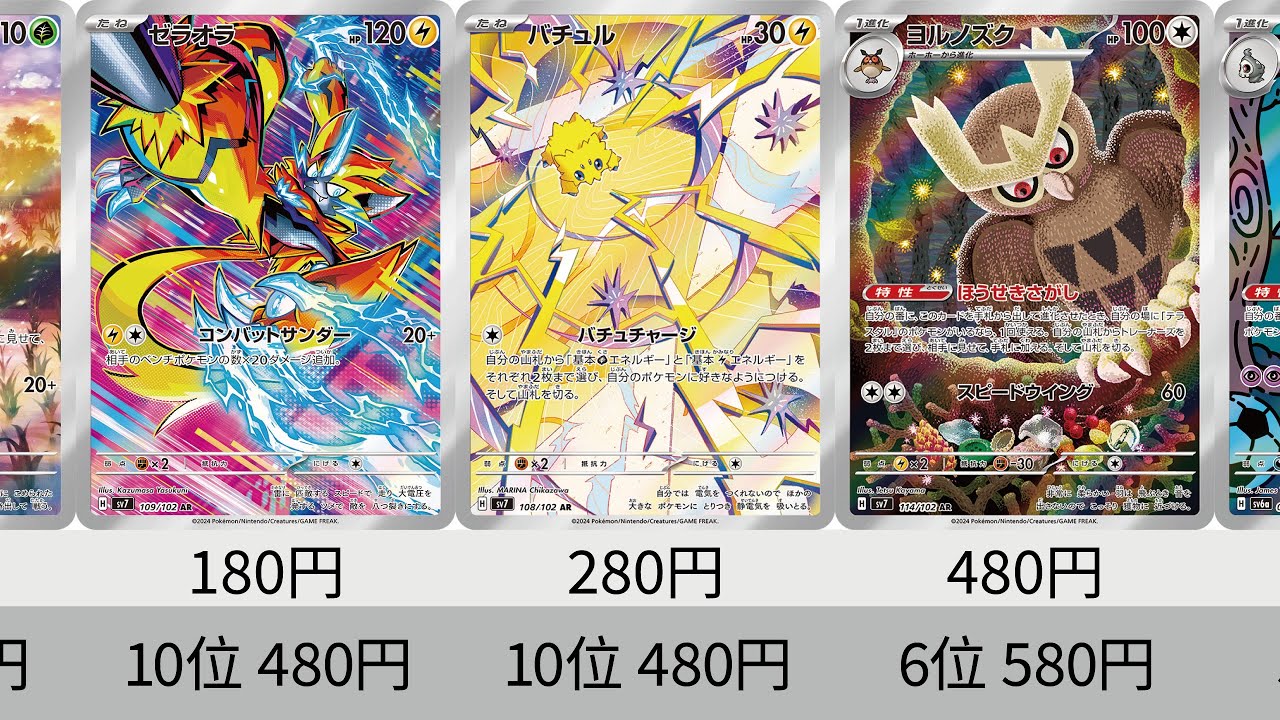 【ポケカ】 バチュル高騰！超電ブレイカーへの期待高まる！最新2024年収録AR全種販売価格ランキング！ 24年9月【Pokemon TCG】All AR card in 2024 ranking.