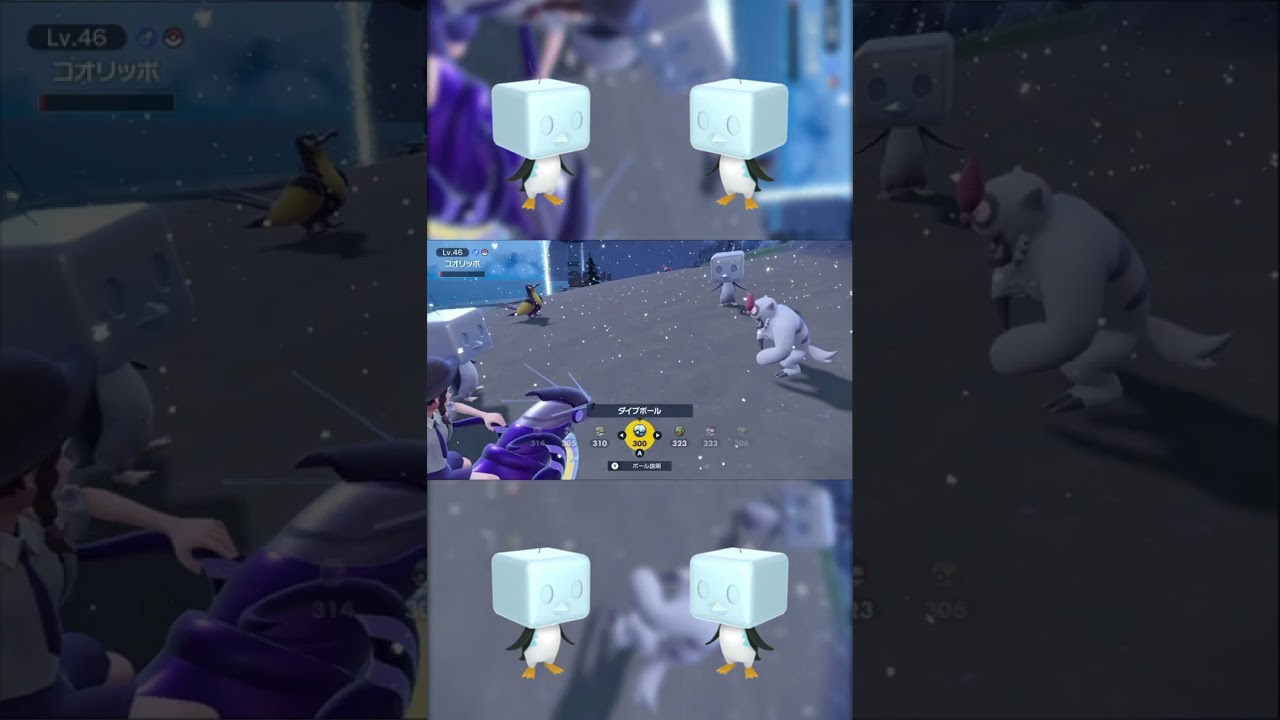 アイスフェイス発動するもゲットには抗えないコオリッポ #shorts　#ポケモンsv