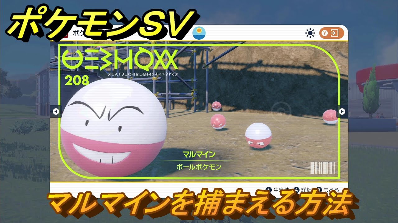 ポケモンＳＶ　マルマインを捕まえる方法！出現場所は？図鑑No.２０８　ポケモン図鑑を埋めよう！　【スカーレット・バイオレット】