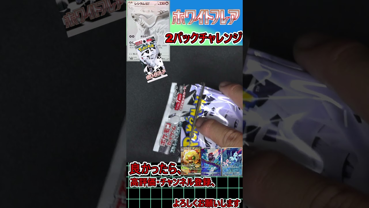 【ポケモンカード】レシラムex BWRがどうしても欲しいぃぃぃぃ！！！！ホワイトフレア　2パックチャレンジ！！！！！！！＃5【開封動画】#Shorts #neiruチャンネル