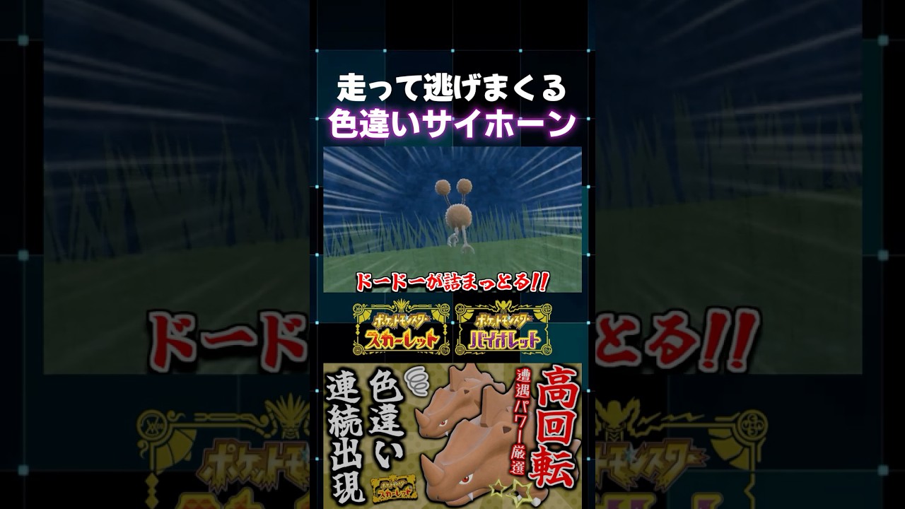 【ポケモンSV】追いかけるのに大苦戦!? 実はもう1体いた色違いサイホーンがまさかの激レア証持ちだったｗ【切り抜き】【色違いポケモン】【色違い厳選】#shorts