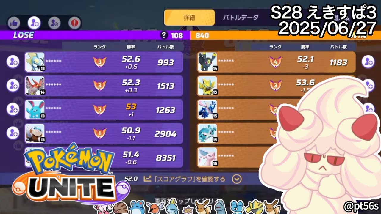 複雑なオタク心 サポート専のソロランク エキスパート3【ポケモンユナイト】