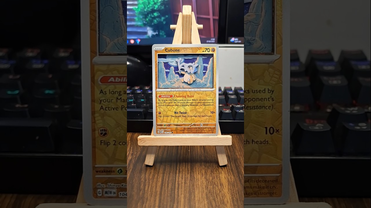 Cubone brought to life in layered 3D— capture the spirit of the lonely little fighter.