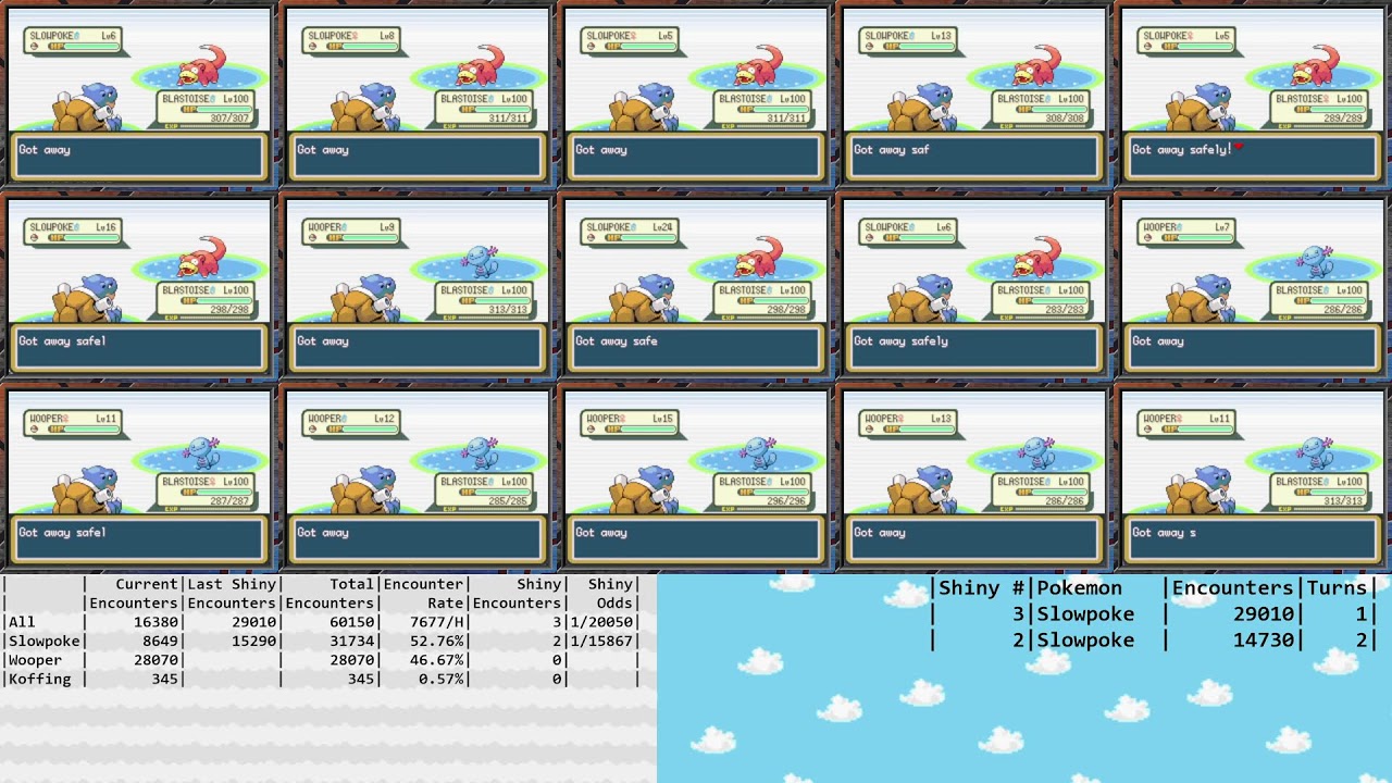 Shiny Hunting Slowpoke and Wooper - Pokémon Fire Red & Leaf Green