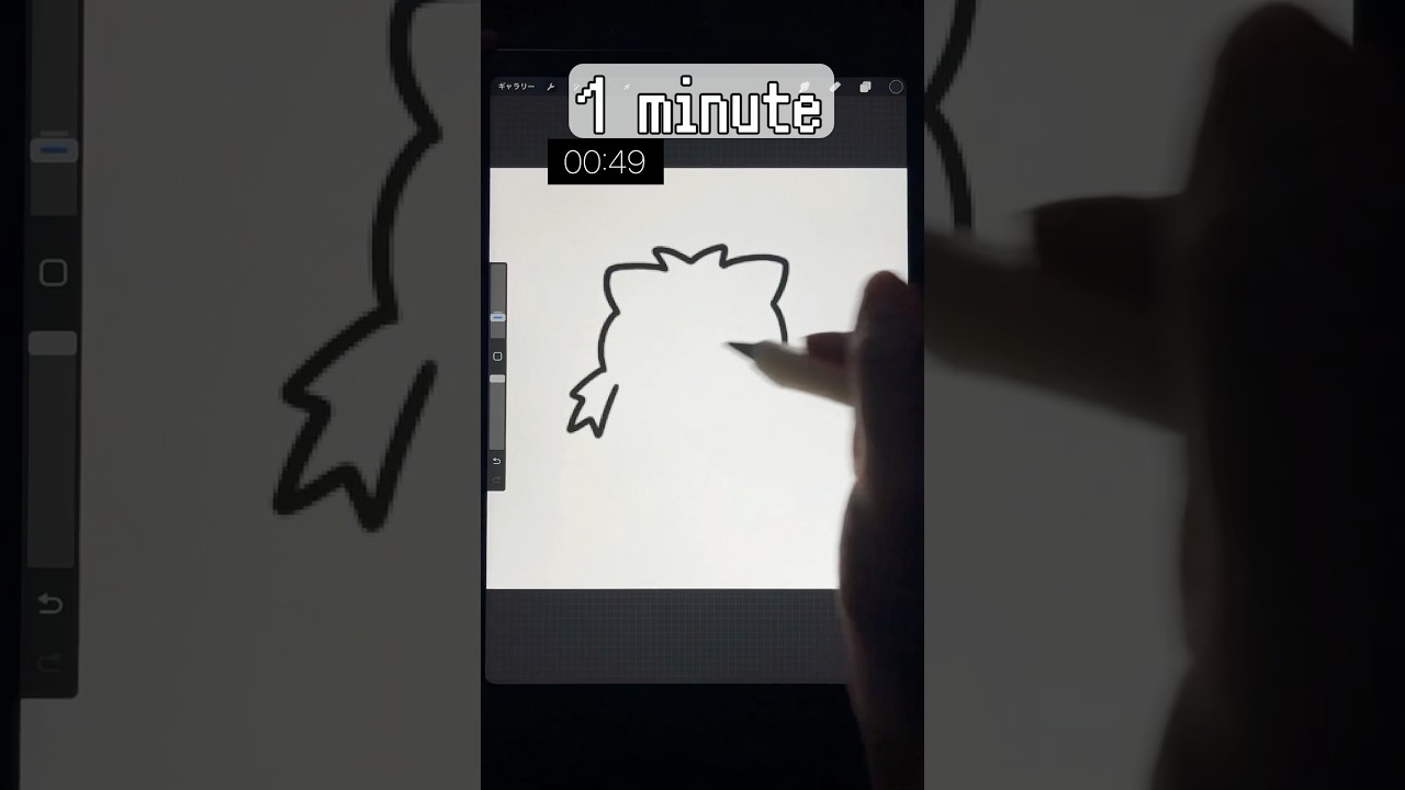 ニャビーを1分で描いてみたかった Drawing Litten in 1 minute #イラスト #ポケモン #ポケポケ #shorts