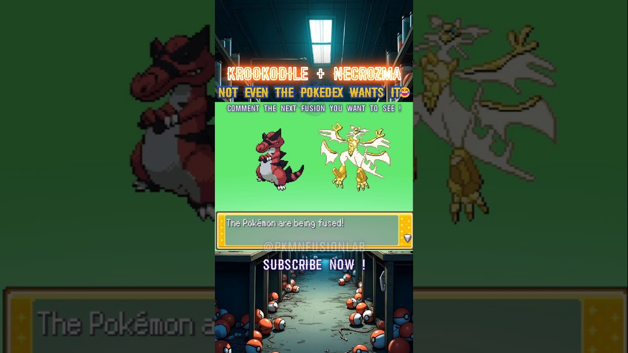 I fused Krookodile + Necrozma 🤢My eyes hurt 😂 #pokemonfusion #necrozma #krookodile