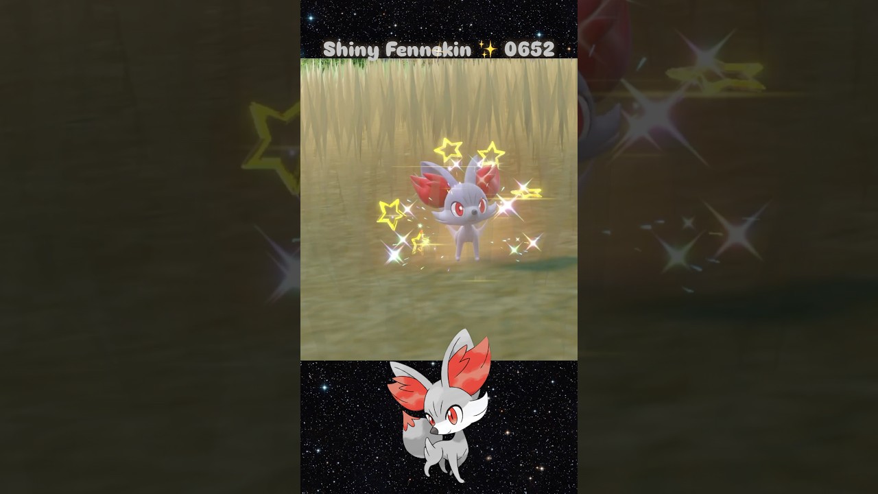 Shiny Fennekin ✨ 0652 caight in Pokemon Scarlet Indigo Disk DLC with Mass Outbreak on Switch 2