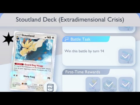 Pokémon TCG Pocket - Stoutland Deck (Extradimensional Crisis) | Early Win Mission