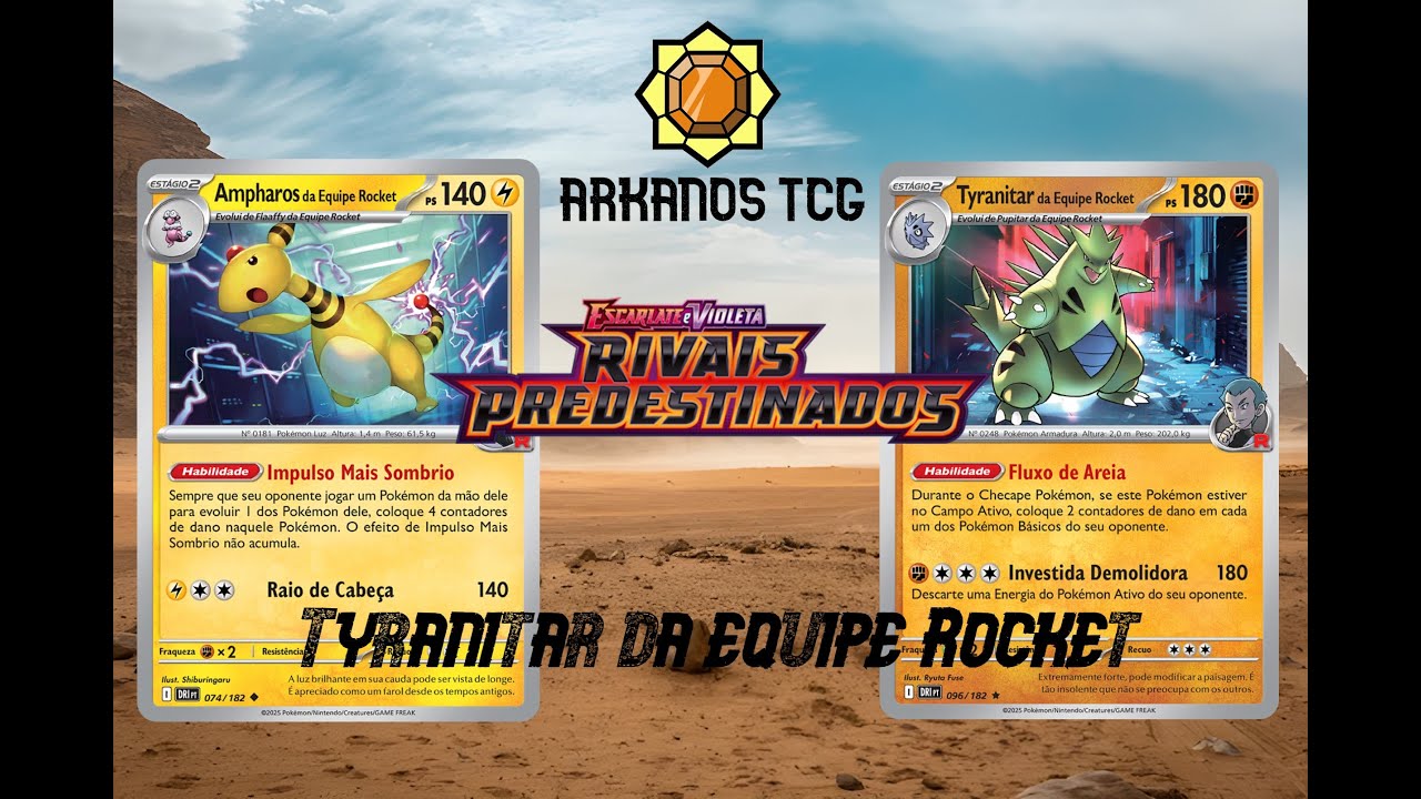 DECK LIST: TYRANITAR/AMPHAROS DA EQUIPE ROCKET - RIVAIS PREDESTINADOS 2025!
