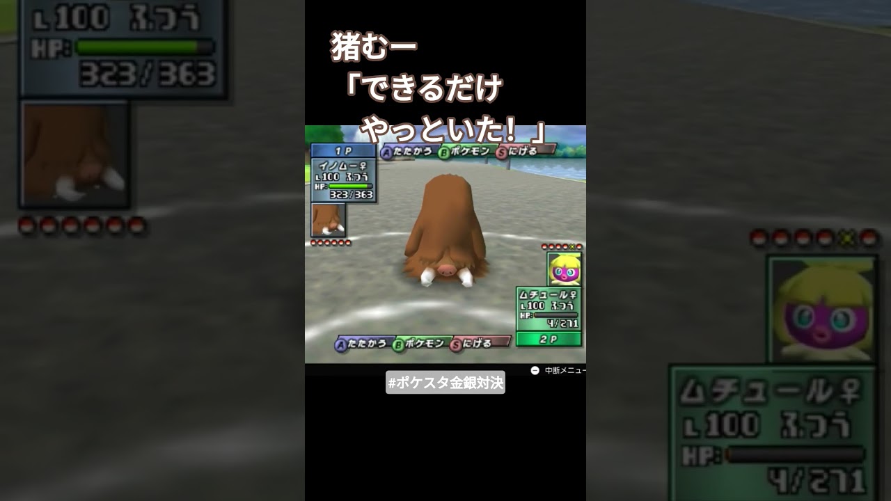 トレーナーの想いを汲み取れない猪 #ゲーム実況 #ポケモン #pokemon #ポケットモンスター #ポケモンスタジアム金銀 #ムチュール #イノムー