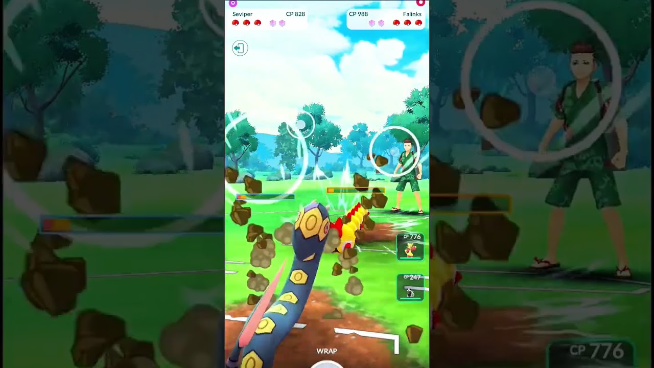 Seviper vs falinsk top class fight #trending #shorts #pokemon