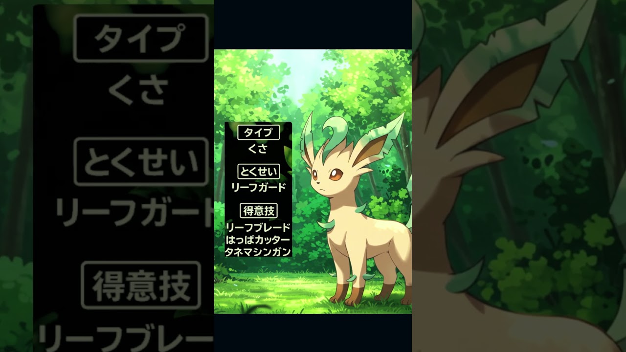 【最速解説】リーフィア｜自然と一体化する癒しのブイズ！ #ポケモン紹介