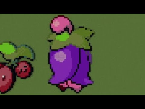 ［マイクラ］黙々とチェリム（ネガフォルム）を作る［ポケモンドット絵］