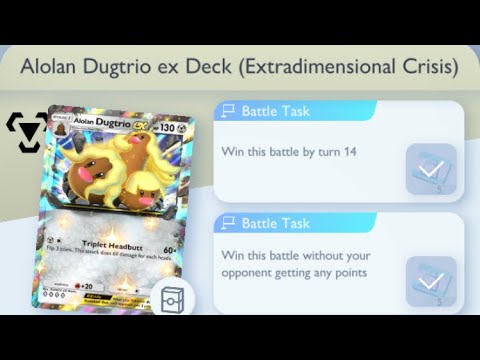 Pokémon TCG Pocket - Alolan Dugtrio ex Deck (Extradimensional Crisis) | Early Win Mission