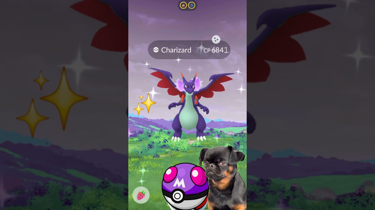 ポケモンGOで✨️色違いメガリザードンXを手に入れたとき🥲