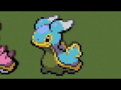 ［マイクラ］黙々とカラナクシ（ひがしのうみ）を作る［ポケモンドット絵］