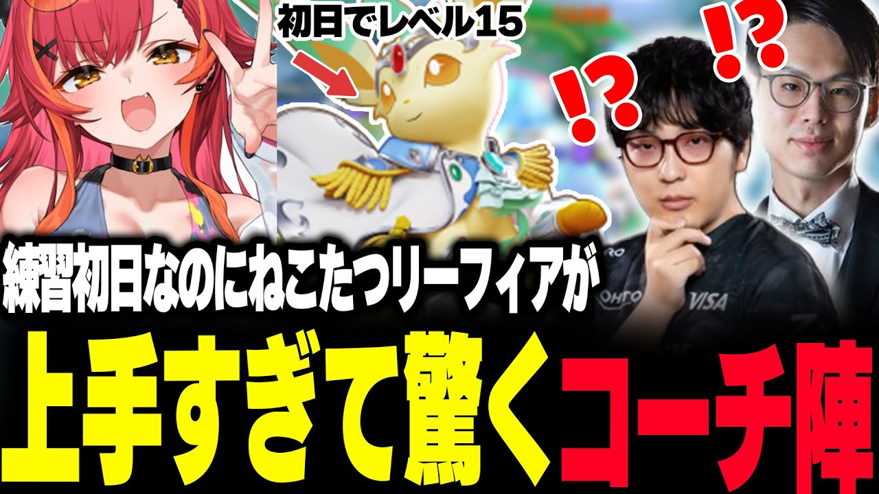 練習初日なのにねこたつリーフィアが上手すぎて驚くHaruta,水上コーチ【Pokemon Unite the k4sen】【REJECT/Haruta】