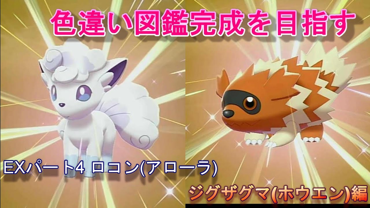 【色違い図鑑】EXパート4　ロコン(アローラ)＆ジグザグマ(ホウエン)【ポケモン剣盾】