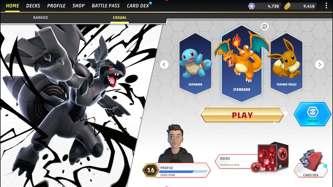 PTCG Live - Casual Reshiram ex & Zekrom ex Deck Gameplay