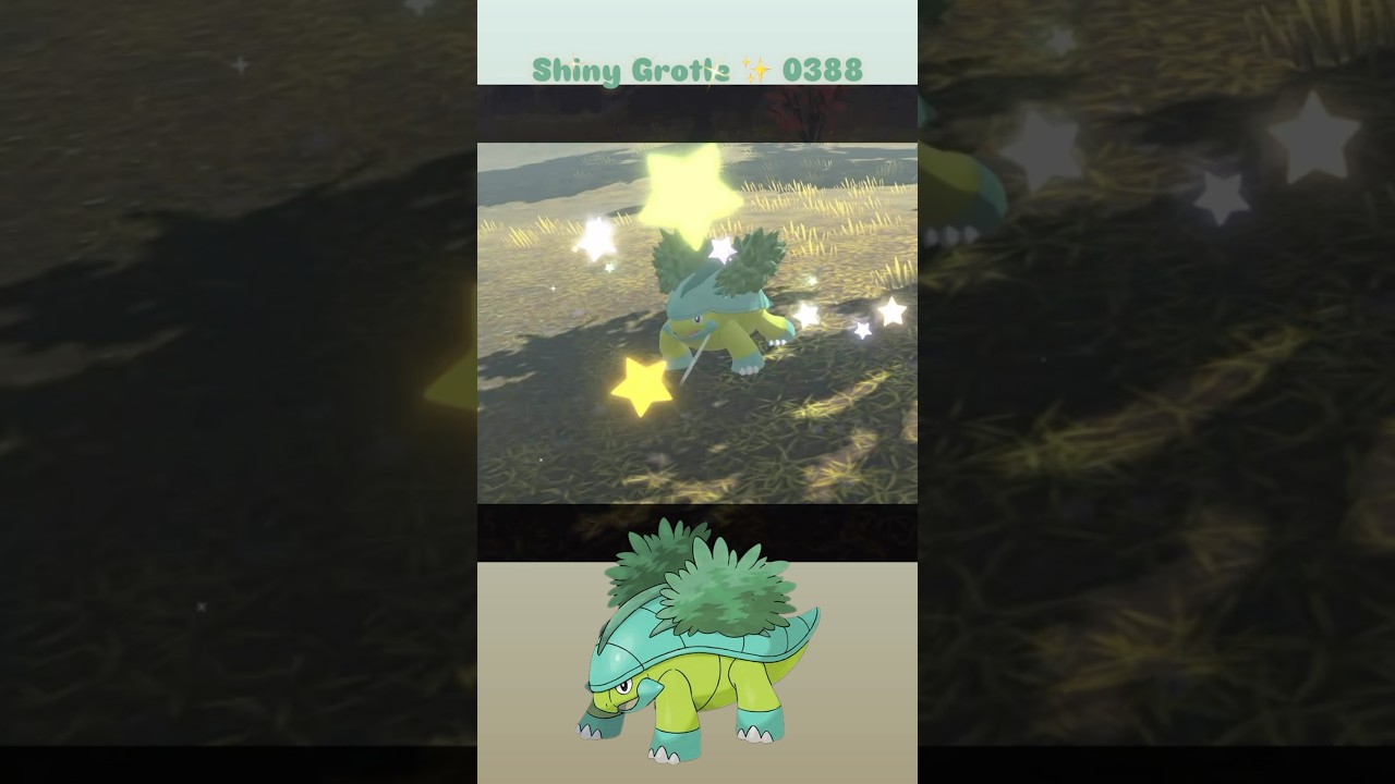 Shiny Grotle ✨ 0388 caught in Pokemon Legends Arceus with Massive Mass Outbreak