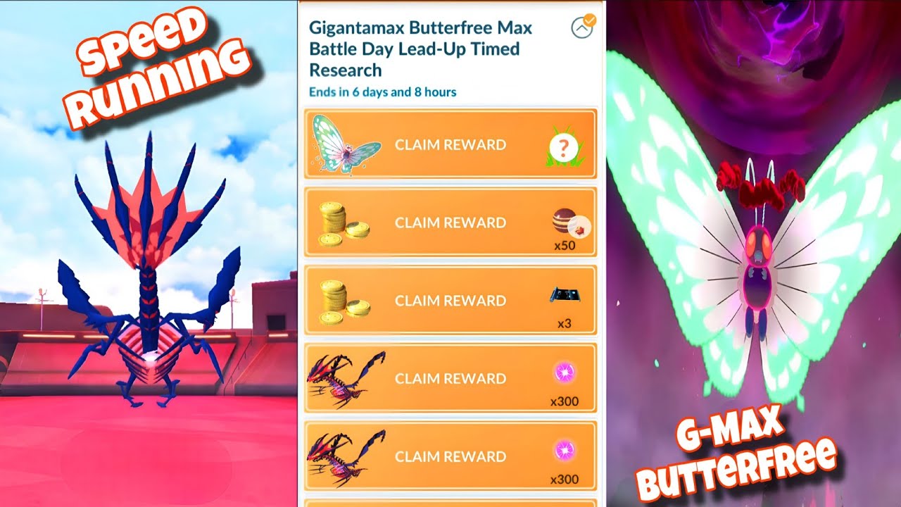 Speedrunning Gigantamax Butterfree Max Battle Day Research #pokemon #pokemongo #research