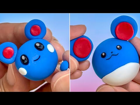 【粘土】パルデア地方のポケモン「ルリリ」「マリル」を作ってみた【ポケモンSV】