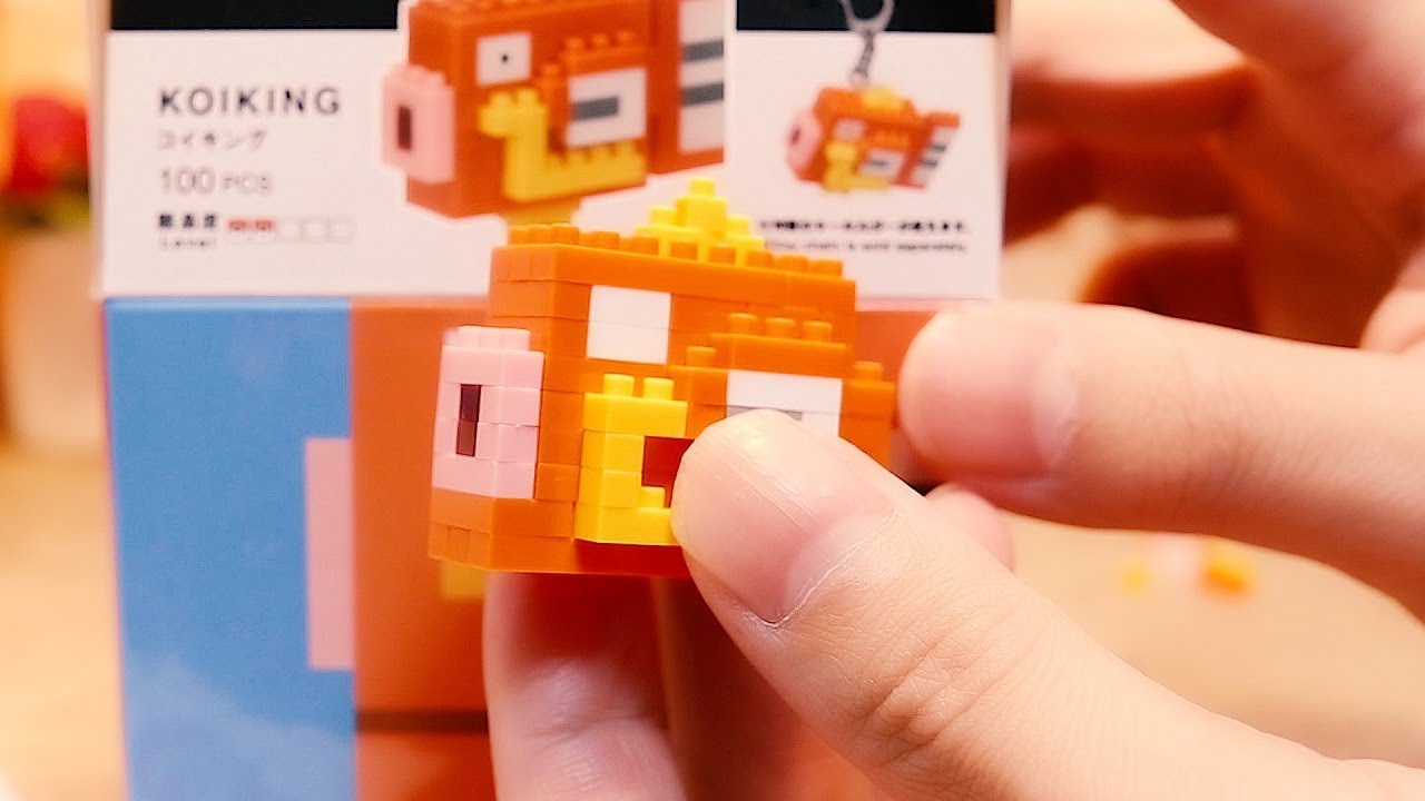 nanoblockポケモンクエスト・コイキング【レビュー×音フェチ×ストップモーション】