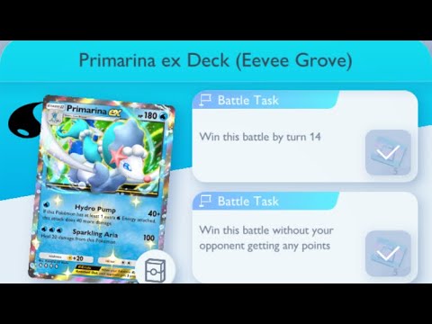 Pokémon TCG Pocket - Primarina ex Deck (Eevee Grove) | Early Win Mission