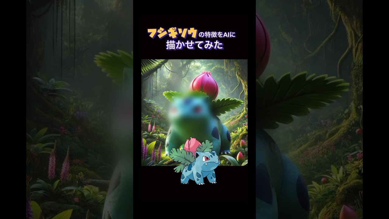 【AIアート】フシギソウの特徴をAIに描かせてみた#shorts  #フシギソウ #ivysaur #bisaknosp #herbizarre #이상해풀 #妙蛙草 #pokemon #aiart