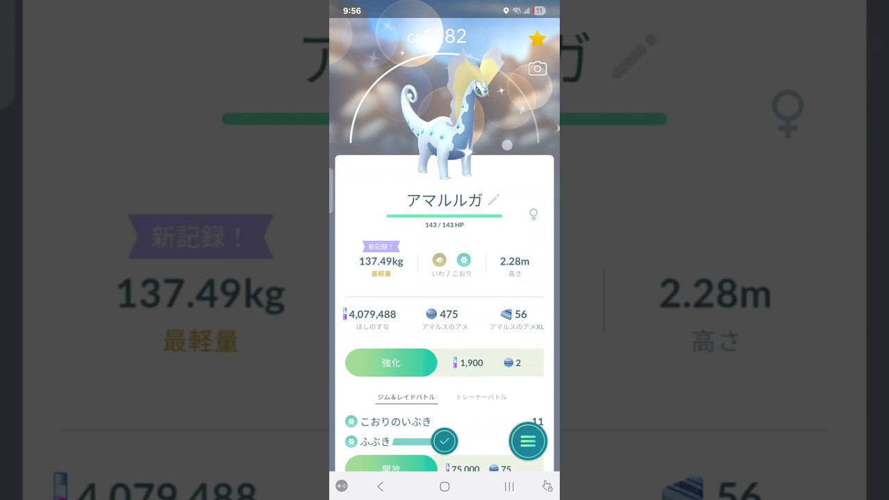 色違い　アマルスからアマルルガに進化　ポケモンGO