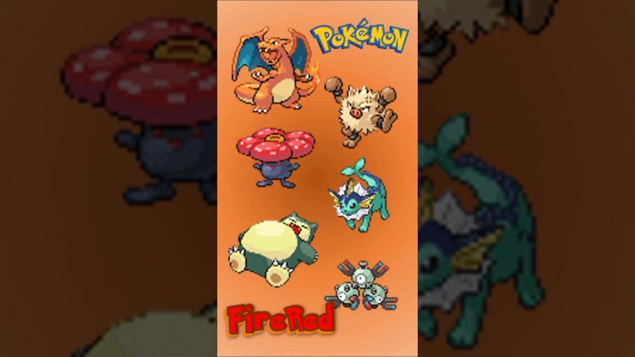 Best team for Pokemon FireRed version (Charmander Edition)  #bestteams #pokemon #firered #bestteam
