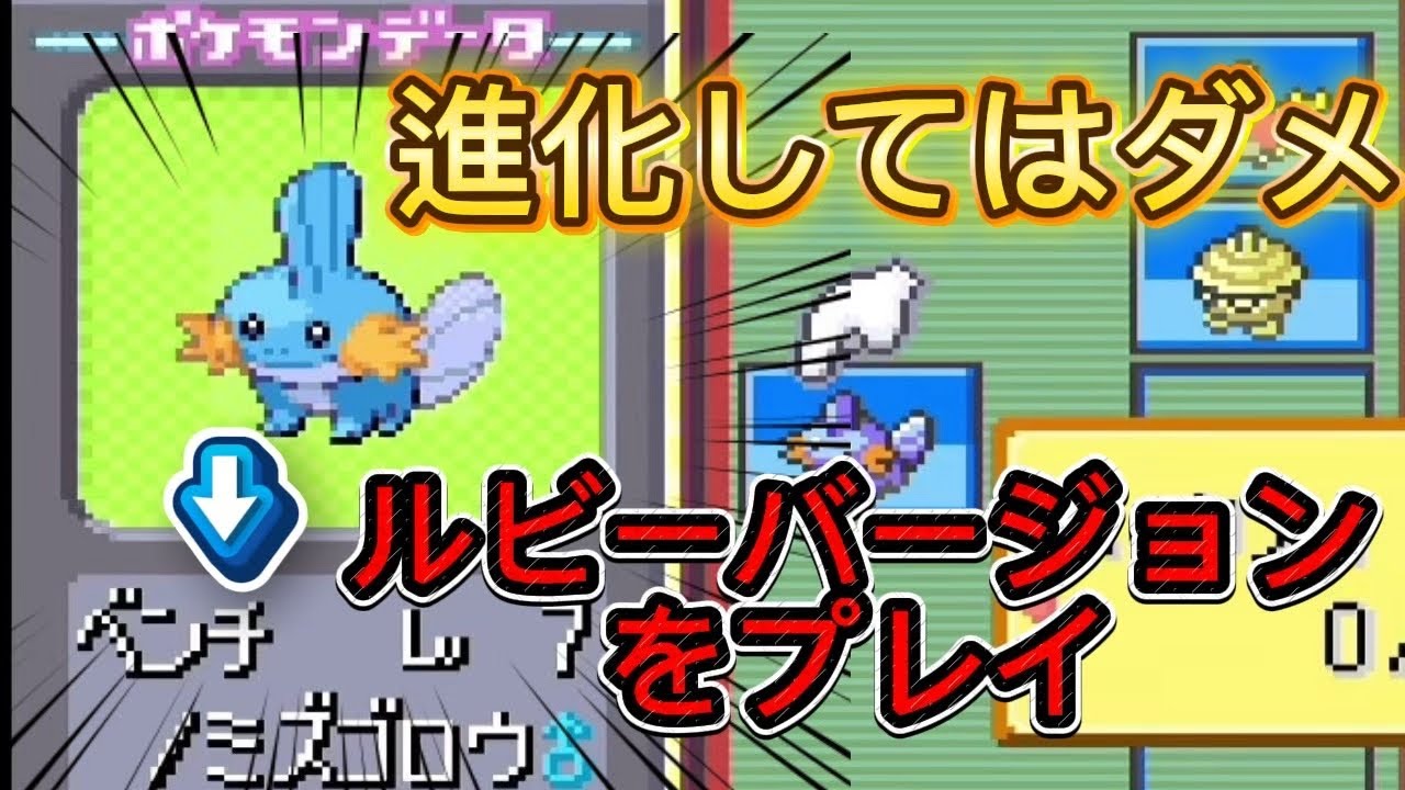 【ポケモンルビー】進化縛りで全クリ行くぜ！ただしミズゴロウ、テメーはダメだ【#1】