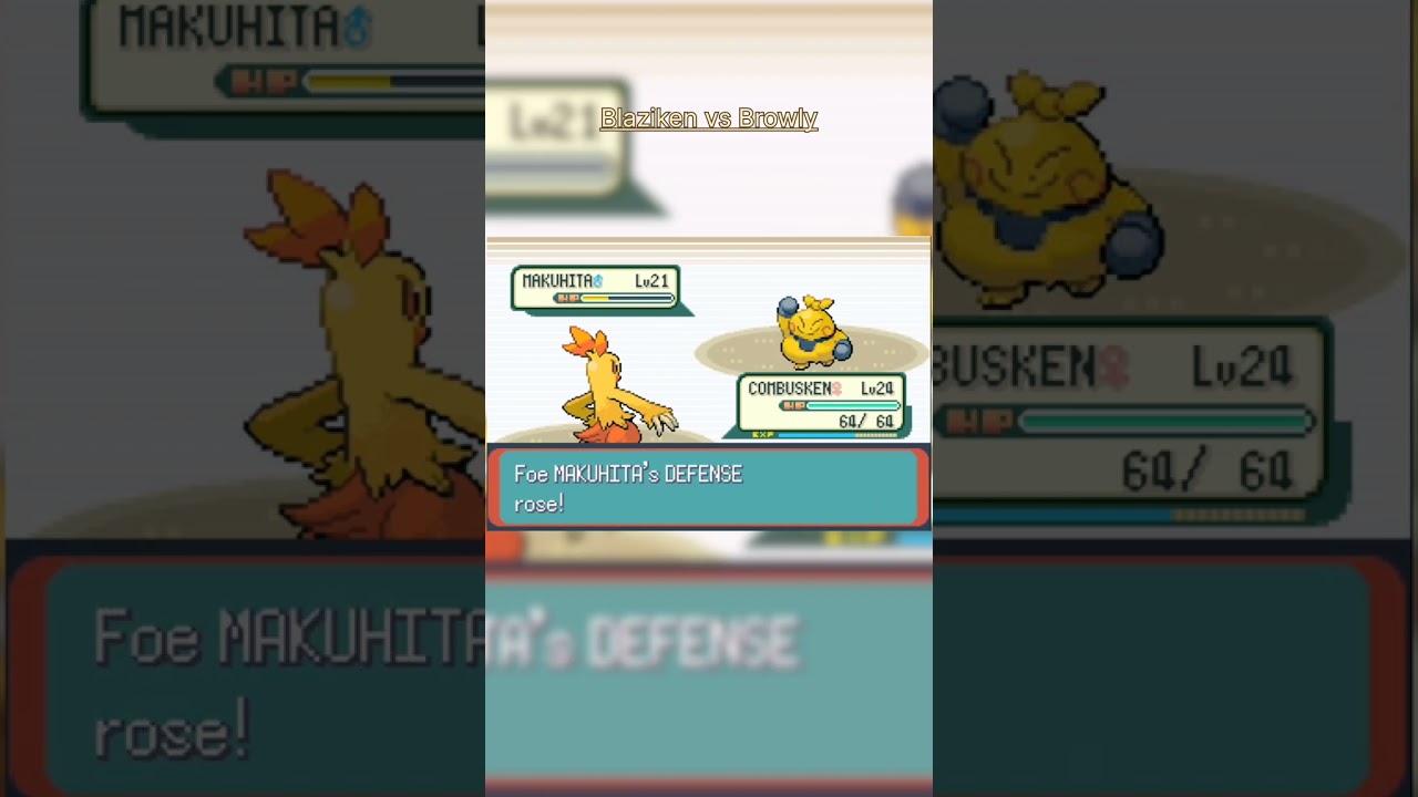 Blaziken vs browly! #pokemonemerald #shorts