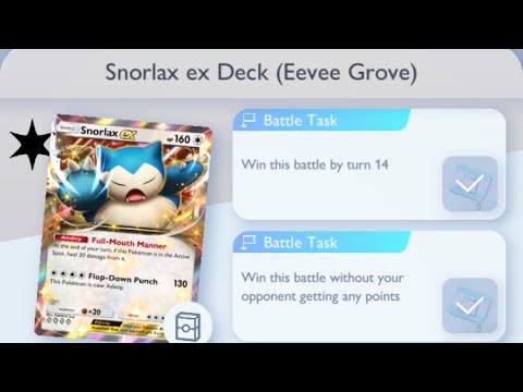 Pokémon TCG Pocket - Snorlax ex Deck (Eevee Grove) | Early Win Mission