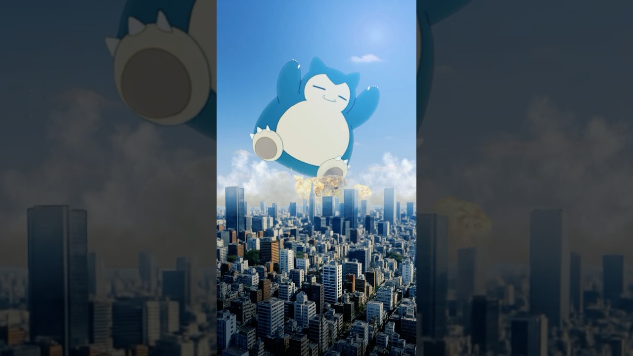 街中で暴れる巨大カビゴン【#ポケポケ #ポケモン #shorts 】