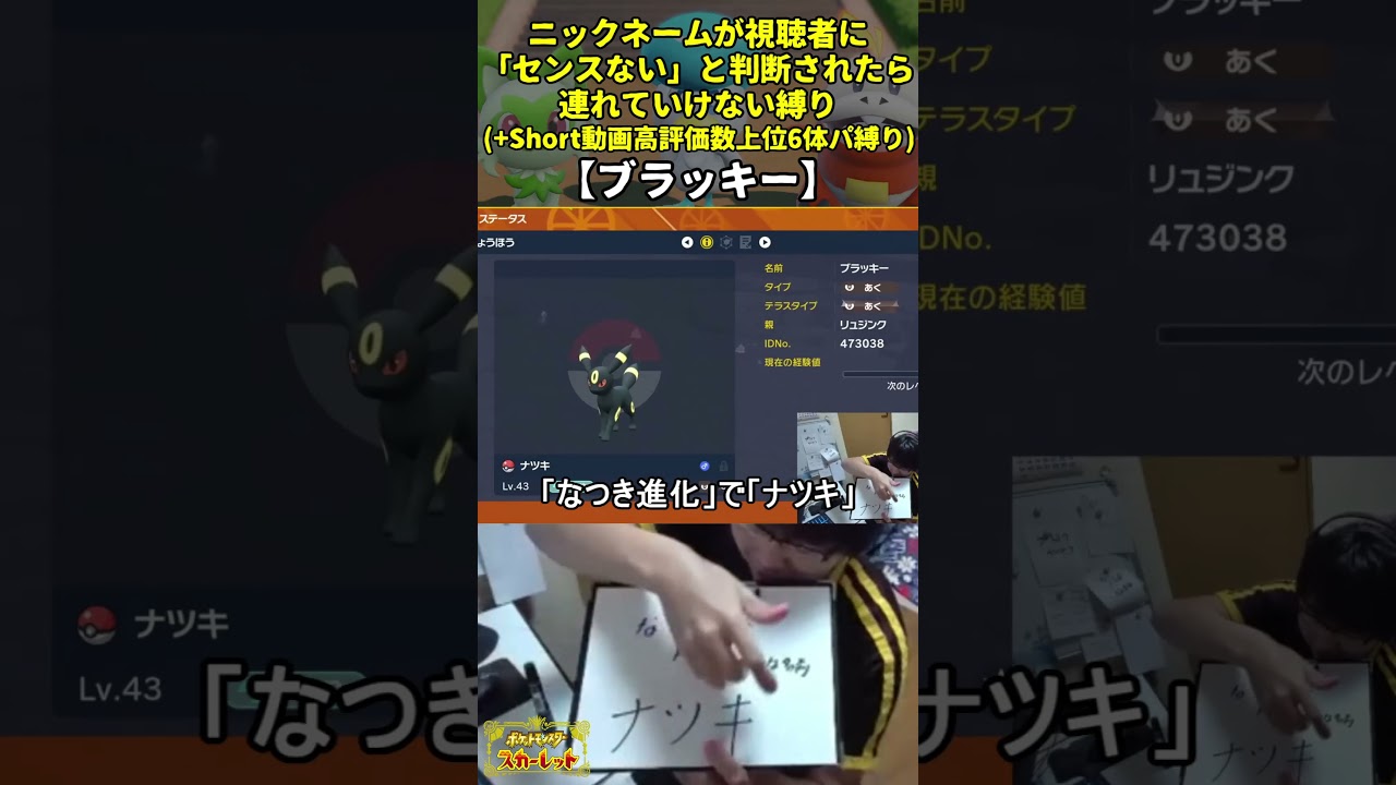 【ポケモンSV】ハイセンスニックネーム縛り命名集(ブラッキー)