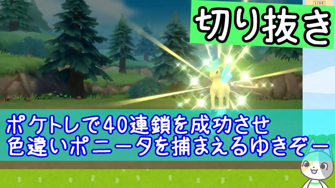 ポケトレで40連鎖を成功させ色違いポニータを捕まえるゆきぞー（2021/11/26）