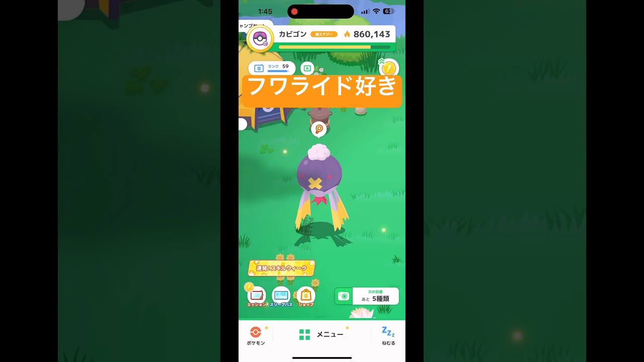 ポケモンスリープ　フワライドが好き