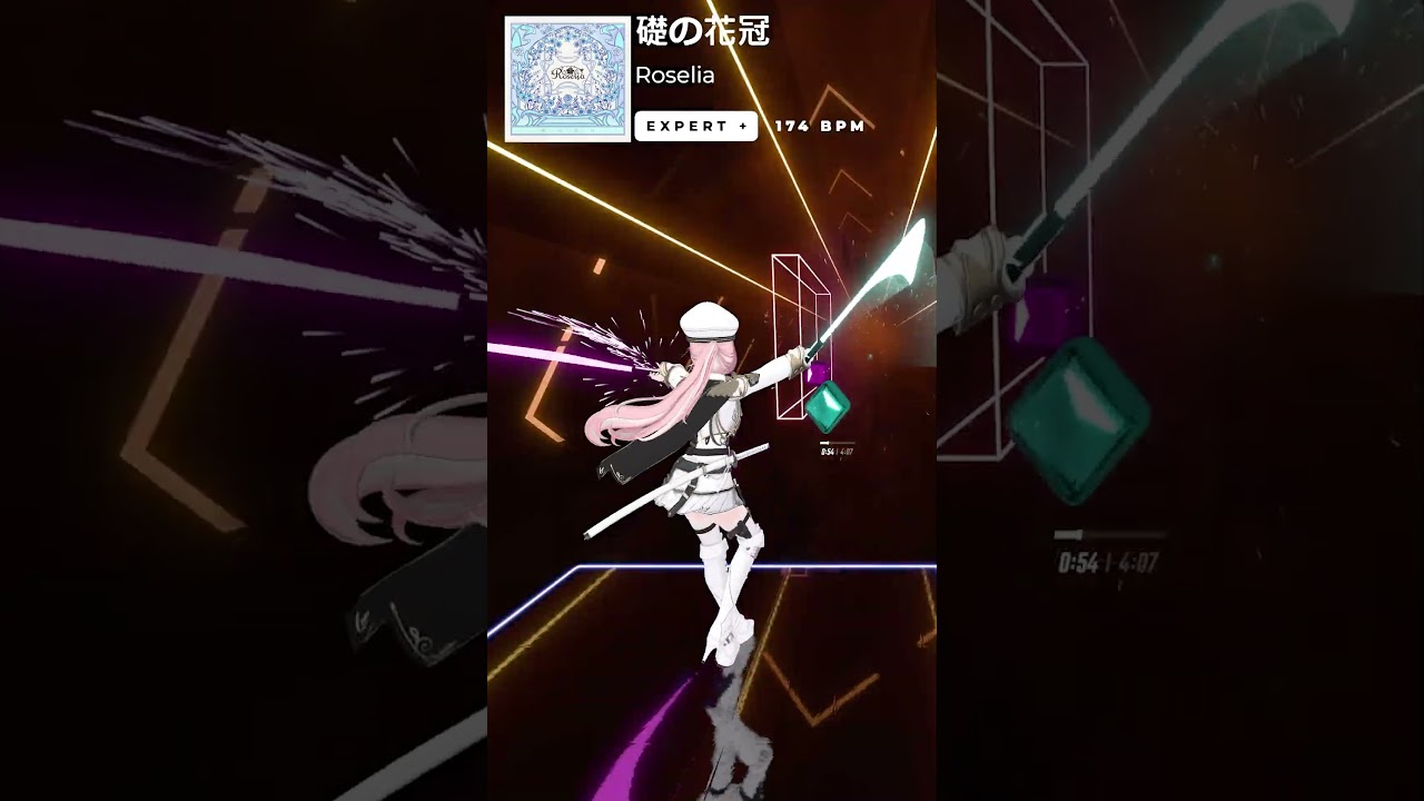 【Beatsaber / 創作譜面】Roselia - 礎の花冠 / BanG Dream(背面) #shorts #kyouarashi #創作譜面