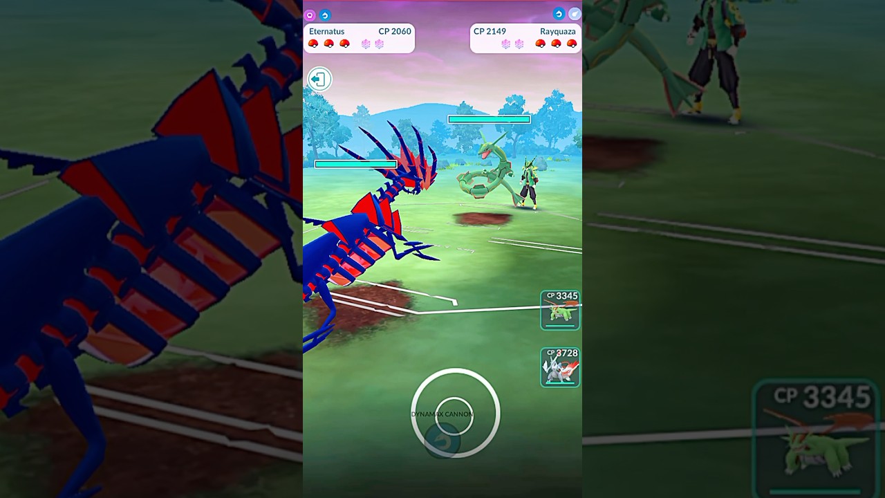 Eternatus VS Rayquaza PVP Battle in #pokemongo #shorts