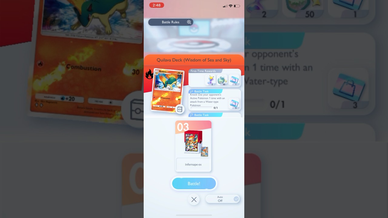 Pokémon TCG Pocket - Step-Up Battle [Beginner] | Quilava Deck (Wisdom of Sea and Sky)