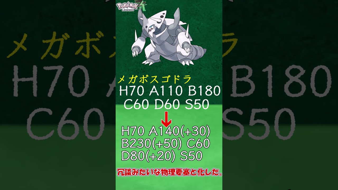 【ZAに向けて】突破できない大要塞 メガボスゴドラについて簡単解説　＃Shorts　#ポケットモンスター #ポケモン #ポケモンZA　＃メガ進化 ＃メガボスゴドラ