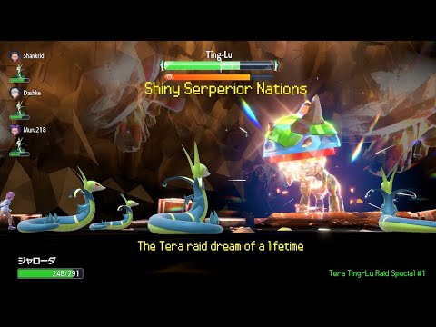 Pokémon Violet Tera Ting-Lu Raid vs Serperior Nations special 1