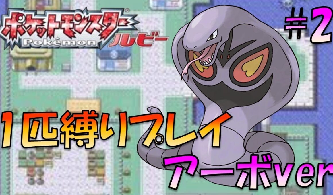 【ポケモンルビー/サファイア】ホウエンのトレーナーにも初代ポケモンの強さをわからせてやった。ポケモン1匹縛りプレイ!! アーボきみに決めた！part 2【ゲーム実況】【縛りプレイ】